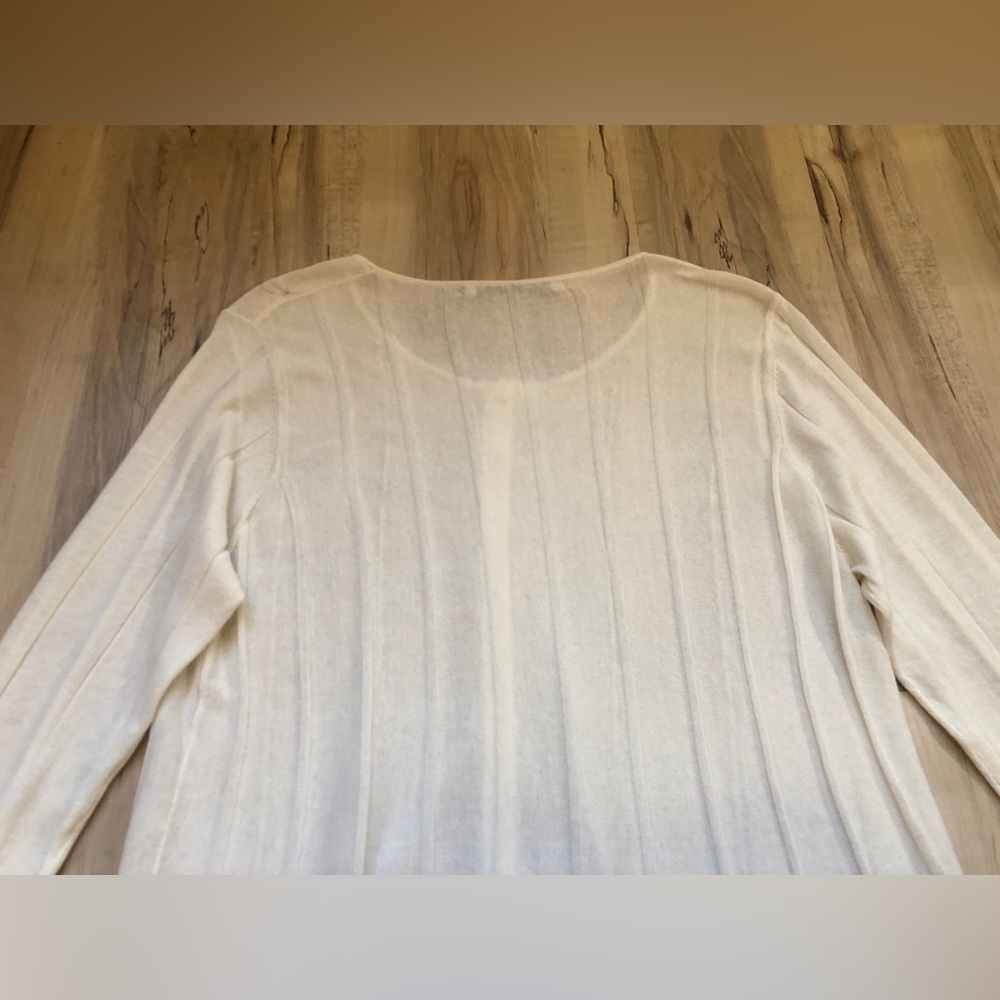 Mansted Cardigan M Ivory Cotton Button Front Lagenlook Cottagecore Danish Knit - Picture 12 of 16